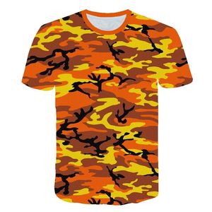 Açık Spor Kamuflaj T-Shirt Kamp Taktik 3D Erkekler Yaz Tops Hiking Avcılık Unisex Camo Moda Rahat Kostüm Tees 210706