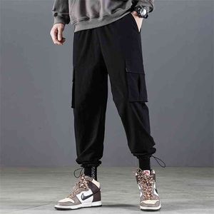 RUPPSHCH Spring And Summer Men Casual Fashion Solid Color Beamed Straight Cargo Pants Trend Multi-pocket 210715