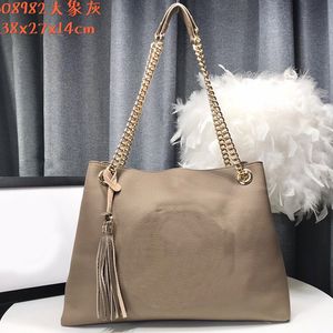 Kobiety Torebka Łańcuch Crossbody Torba Tote Duża Pojemność Pakiet Lady Torebki Moda Ziarna Ziarna Skórzany Wewnętrzny Zipper Tassel