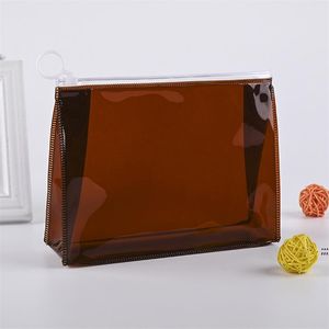 Colorful Transparent Plastic Zipper Bag Cosmetic PVC Stationery Bag Creative Wash Bag Wholesale RRD12568