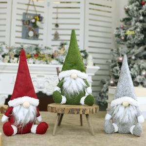 Decorative Flowers & Wreaths Christmas Decoration Pendants Toy Outside Tree Hanging Ornament Claus Handmade Santa Cloth Doll For Home Decor