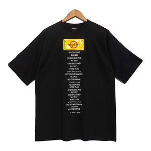 T shirt Apparel Men Women Fashion Black Letters Printed T-shirts Oversize Tops Short Sleeve Tees 2 Colors