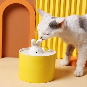 Cat Bowls Alimentadores Kimpets Design Criativo Fonte de Água Automática Cerâmica Pet Dispensador 5-Camada Filtragem Mute Cães Beber Alimentador