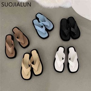 SUOJIALUN 2021 Donne di Marca di Estate Flip Flop Scarpe Con Tacco Basso Piattaforma Outdoor Casual Pantofola Da Spiaggia Slip On Open Toe Sandalo Scarpe K78