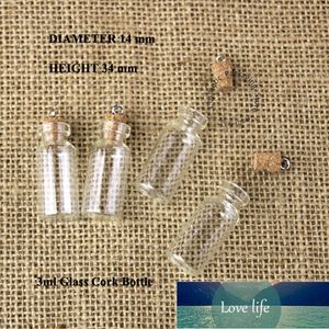 100 teile/los 3 ml Glasfläschchen Kork Glasflasche 1/10 UNZE Kleines Wunschglas Vintage Glaswaren Klarer leerer nachfüllbarer Behälter Fabrikpreis Expertendesign Qualität