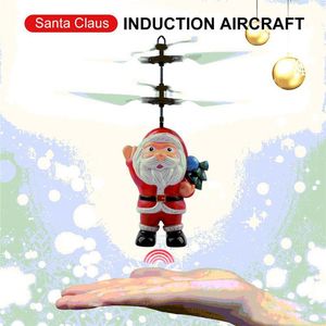 Flying Inductive Mini RC Drone Natale Babbo Natale Aircraft Aircraft RC Elicottero per bambini Regali di Natale