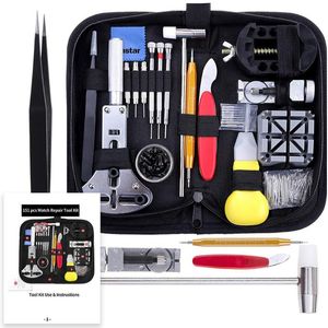 Reparationsverktygssatser 151PCSwatch Kit Professional Spring Bar Watch Band Link Pin Batteriersättning Verktyg med Carry Case2533