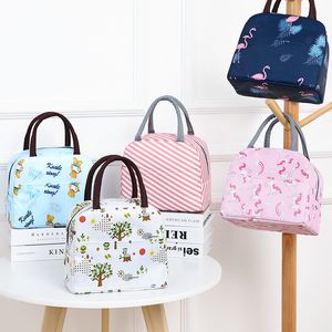 Japanese Bento Bag Aluminium Folie Enkel värme bevarande Lunchkasse Väskor Oxford Cloth Stora kapacitet förtjockade bärbara Pack Food Picnic Packs för kvinnor Kids