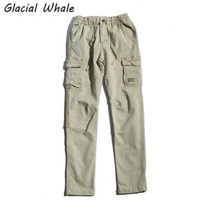 Glacialvale Mens Cargo Spodnie Mężczyźni Joggers Mężczyzna Hip Hop Japoński Streetwear Vintage Spodnie Jogging Khaki Spodnie dla mężczyzn 210930