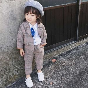 Bebê menino cavalheiro roupas conjunto para meninos outono conjuntos de roupas jaqueta calças crianças tracksuit crianças menina outfits terno traje 211224