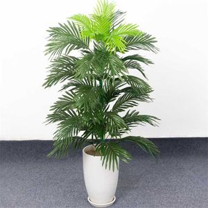 90cm 39ヘッド熱帯植物の大きい人工ヤシの木の偽のモンテラシルクヤシの葉の家庭園の装飾211104のための偽植物の葉