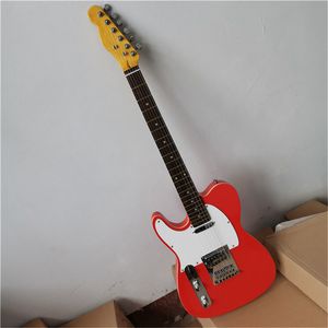 22 Fret Gitar toptan satış-22 Frets Solak Elektro Gitar Krom Donanım Vücut Bağlama Beyaz Pickguard Özelleştirilebilir