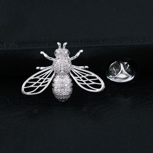Pins, broches moda clássico pequeno broche de abelha para homens e mulheres vestuário acessórios de colarinho de alta qualidade Cubic Zirconia Metal Lapel Pins