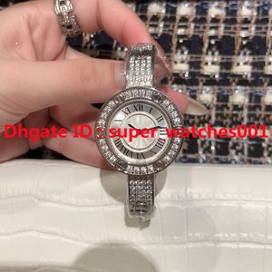 Orologio da polso con diamanti classico con cinturino in babysbreath Orologi da donna Movimento al quarzo svizzero da 32 mm Cassa e cinturini in acciaio inossidabile 316 Orologi da polso