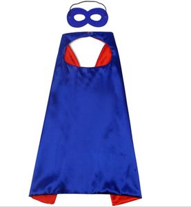 Halloween cosplay cape med mask dubbel lager superhero capes grossist satin barn favor festival present party scen kostym