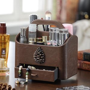 Saklama Kutuları Bineler Masaüstü Kozmetik Kutusu Çekmece Vintage Makyaj Organizatör Takı Parfüm Raf Dresser Mandal Masası EF60CS