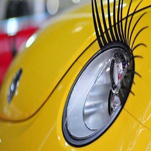 Window Stickers 2021 Car Headlight Sticker False Eye Lash 3D Charming Black Eyelashes Decoration Creative Funny