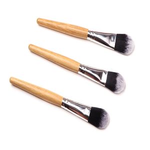 Partihandel 15cm Singel Bamboo Handle Mask Brush Foundation Tvättborste Nagelrengöring Borstar