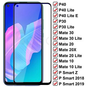 9D Tempered Glass For Huawei P30 P40 Lite Safety Screen Protectors Mate Lite Protective Film Case