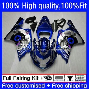 Bodys de Molde de Injeção para Suzuki GSXR600 Blue Silvery GSXR-750 GSX-R750 K4 750CC 04 05 20NO.42 GSXR 600 750 CC 600cc GSX-R600 04-05 GSXR750 GSXR-600 2004 2005 Fairings OEM