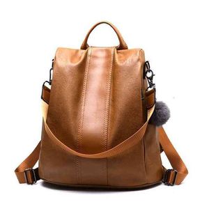 HBP Non- Solid color simple sewing stitching hair ball hanging fashion portable backpack hidden opening large capacity 1 sport.0018 6OZU