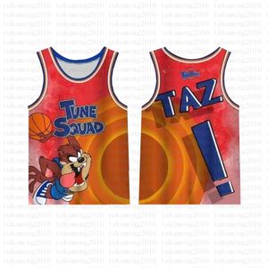 2021 NCAA Movie Scipe Jam Tune Squad! TAZ Баскетбол Джерси 23 Майкл Синий 1 ошибки 1/3 Tweety 10 Lola Lebron 6 James 7 R.runner Градиент дешево