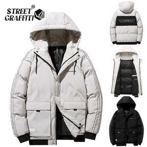 Männer Winter Casual Dicke Warme Ente Unten Parkas Wasserdicht Winddicht Marke Qualität Mit Kapuze Jacke Mäntel Mode Hut Parka Männlich 211124