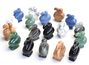 1,5 POLLICI Altezza Chakra naturale di piccole dimensioni Pietra intagliata Cristallo Guarigione Reiki Dodo Statuetta animale 1 pz