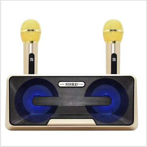 SD301 Bluetooth-högtalare Familj KTV Sing Bar One Handheld Microphone Chorus Karaoke Card FM