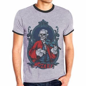 Camisetas Casuales para Hombres Cráneo Skull Lion Funny Print Thirts T shirts Crew Cuello de verano Diseño de moda Tops