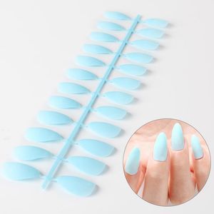 Pcs/set Full Cover Fake Press On False Nails Matte Candy Color Acrylic Frosted Ballerina Tips For Women Girls