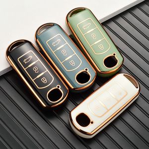 Новые Gold Edge Keys Covers TPU 2 3 Кнопка Автомобиль Удаленный ключ Корпус для Mazda 2 3 6 Axela Atenza CX-5 CX5 CX-3 CX-7 CX8 CX-9 Части автомобиля