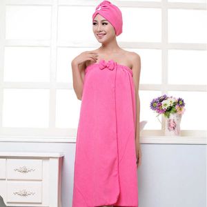 Bietchef Damski Mikrofibry Ręcznik do kąpieli Zestaw z pasmem do włosów Bathrobe Home Textile Element Łazienki Gear Stuff Akcesoria Dostawy 210728