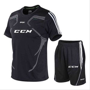 Мужская футболка + шорты набор летних дышащих повседневной футболке бегущий CCM набор мода Harajuku напечатанный мужской спортивный костюм 2021 новый H1208