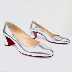Italy Handmade High Heels Shoe Red Bottoms Genuine Leathers Point Toe Pumps Patent Shiny leather Dress Shoes Nude Color factory