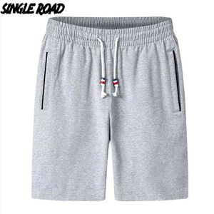 Single Road Men's Casual Shorts Men Summer Solid Plain Short Pants Male Grey Running Sports Shorts For Men Plus Size 6XL 210720