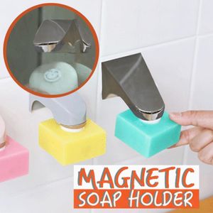 Hooks & Rails Magnetic Soap Holder Strong Suction Cup Box Steel Tray Stainless Magnet 7.5X4cm Prevent Harmful Bacteria