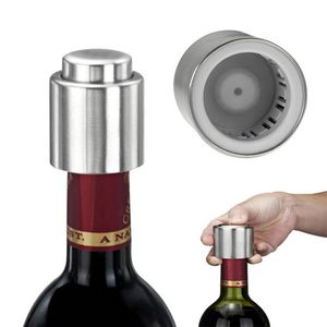 Wholesale stainless steel bottle stoppers for sale - Group buy Pressing type Bottle Stopper Stainless Steel Red Wine Stopper Vacuum Sealed Red Wine Bottle Spout Liquor Flow Stopper Pour