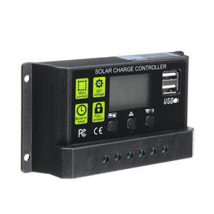 PWM 10A 12V / 24V Auto Solar Panel Charge Controller Batteriladdningsadapter LCD USB