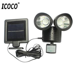 Outdoor Wall Lamps ICOCO 22LED Dual Security Detector Solar Spot Light Motion Sensor Floodlight For Garden Landscape