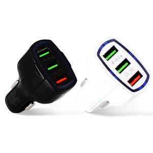 QC 3.0 3 USB Araç Şarj Hızlı Şarj 3.0 3-Limanlar Hızlı Şarj Araba Telefonu Şarj Adaptörü Için iPhone Samsung Xiaomi Huawei