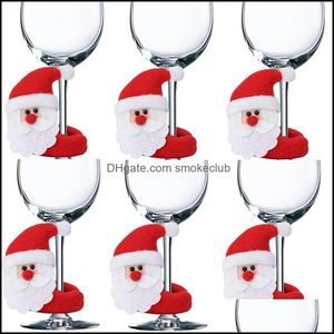 Süslemeleri Şenlikli Parti Malzemeleri Ev Bahçe Chuangda Şarap Kupası Set Noel Baba Kardan Adam Geyik Hediye Noel Dekorasyon 202 Bırak Teslimat