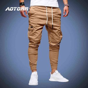 Vårens lastbyxor Casual Sports Sweatspants Drawstring Män Märke Långt byxor Armé Joggers Pants Pantalon Homme 2021 Ny H1223