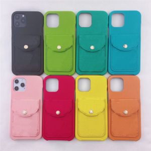 Cartão Designer Titular Pocket Carteira Casos para iPhone 12 11 Pro Max XS XR XSMAX 7 Plus Leather Luxury Cover 8 Cores