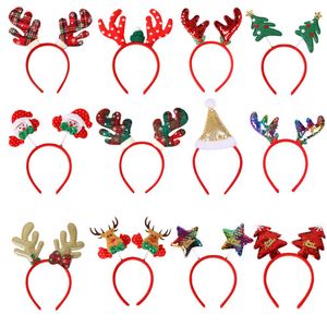 12 PCS Noel Head Band Yenilik Başlığı Noel Booth Pops Head Boppers Tree Noel Baba ile Karşıtı Ren Geyiği Tasarımı Noel Partisi