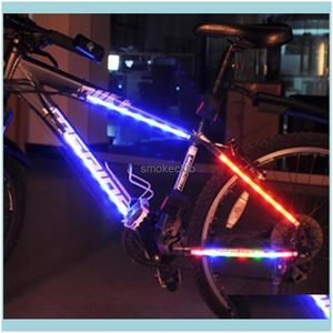 Sport Outdoors Bike Lights Rower LED Strip Ramki Dekoracyjne Światło Koła Mówi Cycling Rim Tape Aessories Drop Dostawa 2021 VVXSP