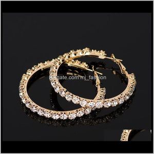 Stud Jewelryyfjewe Crystal Rhinestone Gold Sliver Hoop Fashion Jewelry Earrings For Women Ps1559 Drop Delivery 2021 Gcn6R