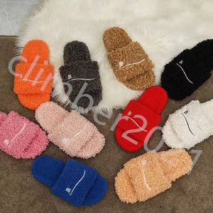 2022 Top Quality Luxury Designer Womens Slippers Ladies wool Slides Winter Fur Fluffy Furry Warm letters Sandals Comfortable Fuzzy Girl Flip Flop Slipper