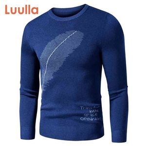 Homens Outono Casual Clássico Bordado Bordado Sweater Pullovers Homens Winter Fleece Moda Quente Vintage Outfit Suéters 210813