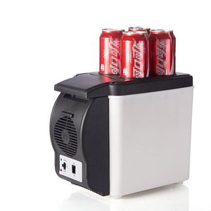 Mini 6L Car Refrigerator Multi-function Travel Cooler Warmer 12v Compressor Fridge With 4 Drink Holes Electric Freezer